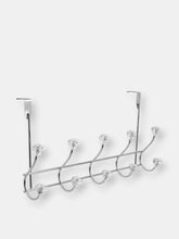 Load image into Gallery viewer, 5 Hook Over the Door Hanging Rack with Crystal Knobs,Chrome