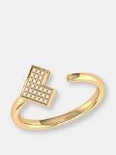 Load image into Gallery viewer, One Way Arrow Diamond Open Ring In 14K Yellow Gold Vermeil On Sterling Silver