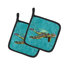 Load image into Gallery viewer, Loggerhead Turtle Pair of Pot Holders
