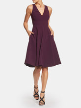 Load image into Gallery viewer, Catalina Crepe Cocktail Dress - Plum
