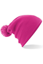 Load image into Gallery viewer, Junior Snowstar Duo Winter Beanie Hat / Schoolwear - Fuchsia/Off White