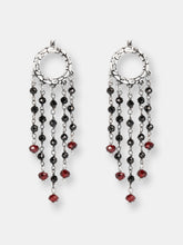 Load image into Gallery viewer, Chandelier Earrings with Black Spinel and Garnet