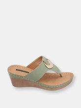 Load image into Gallery viewer, Genelle Green Wedge Sandals