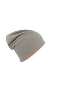 Extreme Reversible Jersey Slouch Beanie - Gray/Safety Orange