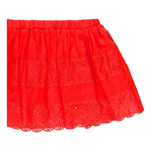 Red Lace Overlay Skirt