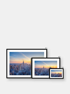 Manhattan, New York City at Sunset Framed & Mounted Print