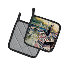 Load image into Gallery viewer, Black Sails Sailboats Pair of Pot Holders