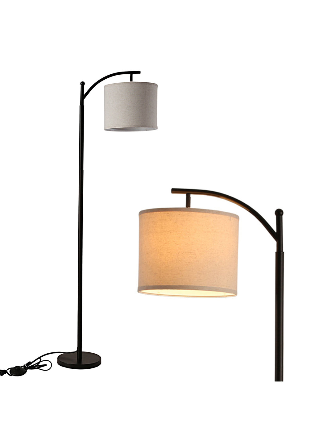 62 Inch Modern Black Standing Floor Lamp