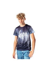 Childrens/Kids Mono Drips T-Shirt - Gray/White