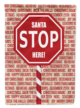 Load image into Gallery viewer, Santa Claus Stop Here Stop Sign Garden Flag 2-Sided 2-Ply