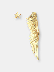 Angel Wing And Star Stud Earrings