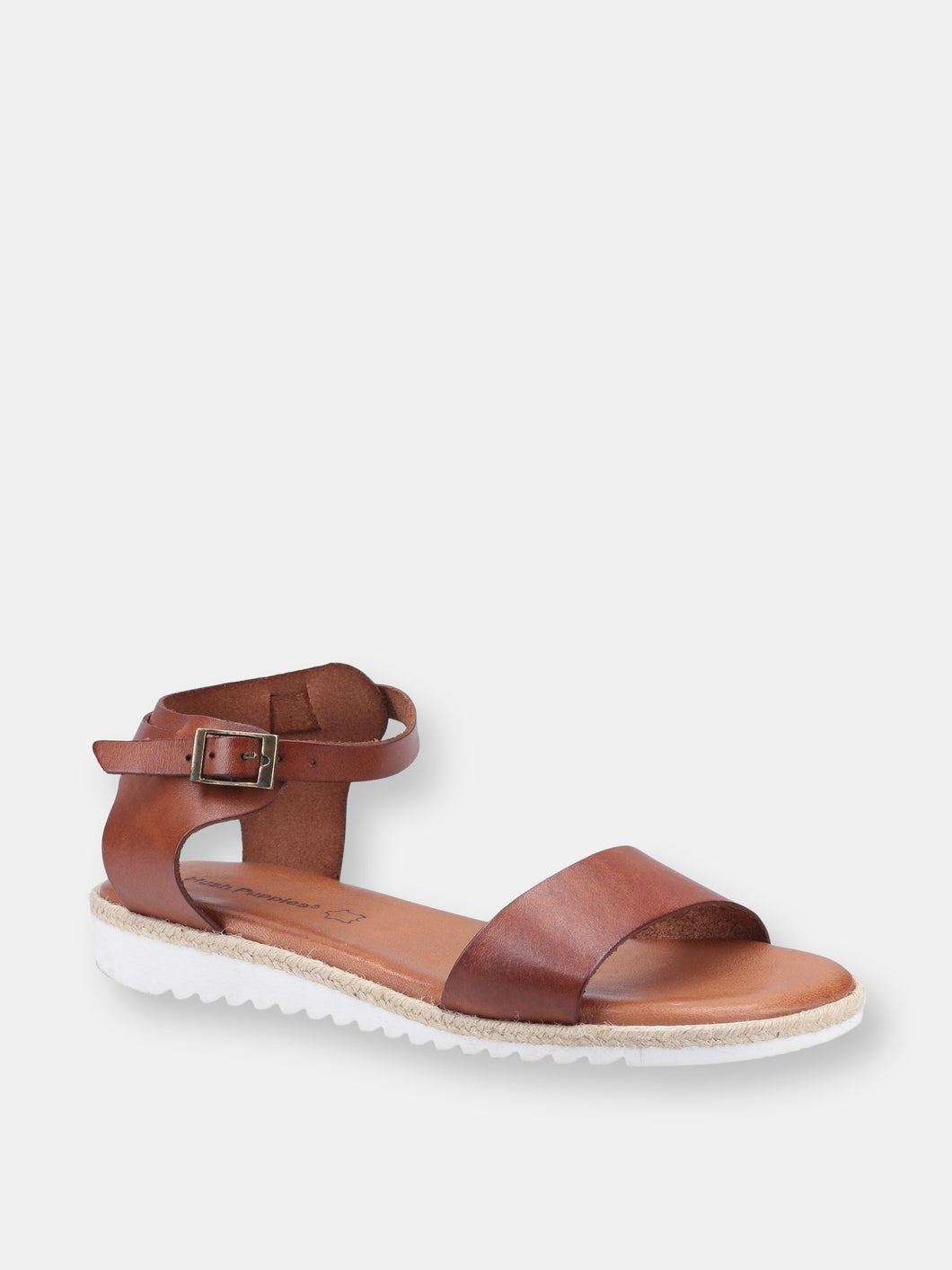 Womens/Ladies Gina Leather Flat Sandals - Tan