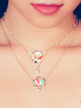 Load image into Gallery viewer, Pops Of Passion Pearl &amp; Diamond Mosaic Necklace In 14K Yellow Gold Plated Sterling Silver