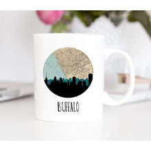 Load image into Gallery viewer, Buffalo, New York City Skyline With Vintage Buffalo Map
