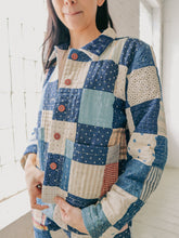 Load image into Gallery viewer, Indigo Checker Quilted Chore Jacket