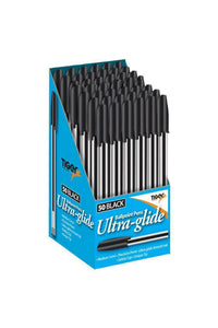 Tiger Stationery Ultra Glide Ballpoint Ink Pens (Black) (Box of 50)