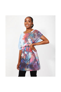 Womens/Ladies Abstract Tunic - Blue