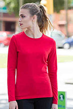 Load image into Gallery viewer, Skinni Fit Womens/Ladies Feel Good Stretch Long Sleeve T-Shirt (Bright Red)