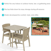 Load image into Gallery viewer, Patio Dining Set Light Brown Table Chairs