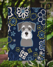 Load image into Gallery viewer, Blue Flowers Schnauzer Garden Flag 2-Sided 2-Ply