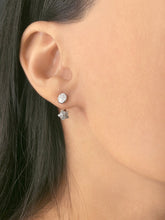 Load image into Gallery viewer, Moon Transformation Star Diamond Stud Earrings in Sterling Silver