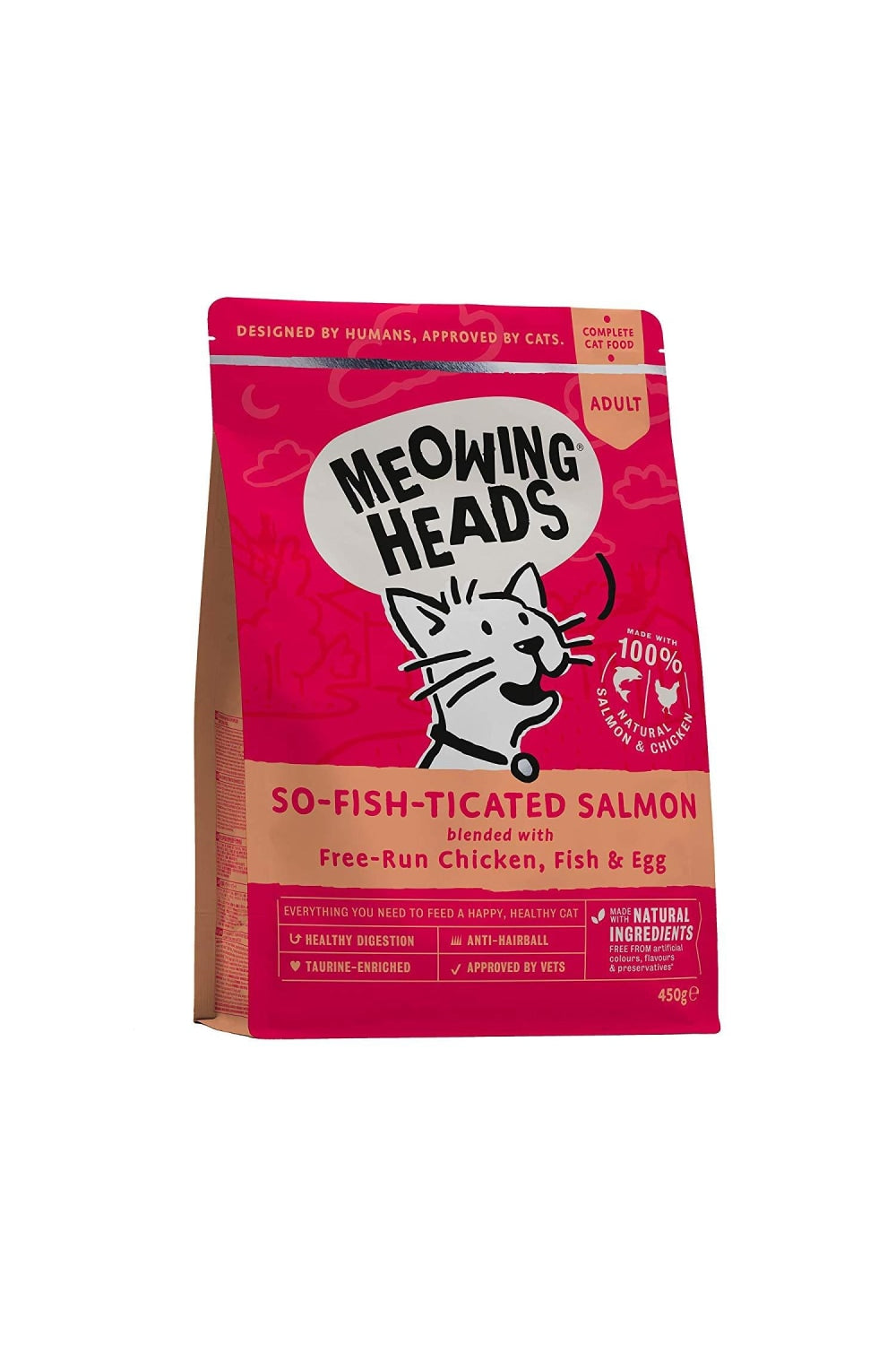 Meowing Heads Complete Adult Dry Cat Food (So-fish-ticated Salmon) (16oz)