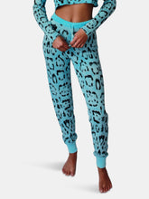 Load image into Gallery viewer, Knit Jogger in Turquoise Jaguar