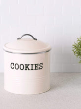 Load image into Gallery viewer, Tin Cookie Jar, Ivory