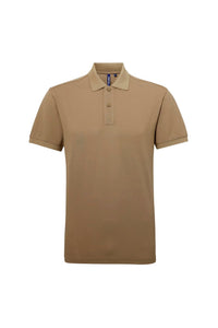Mens Short Sleeve Performance Blend Polo Shirt (Khaki)