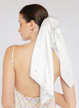 Load image into Gallery viewer, Eugenia Pearl Embellished Silk Scarf