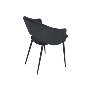 Puff Paste Harmony Black Upholstery Dining Chair With Conic Legs
