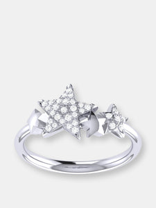 Dazzling Star Cluster Diamond Ring in Sterling Silver