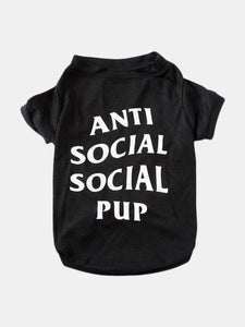 Anti Social Social Pup T-shirt | Dog Clothing