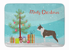 Load image into Gallery viewer, 19 in x 27 in Boston Terrier Merry Christmas Tree Machine Washable Memory Foam Mat
