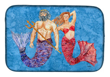 Load image into Gallery viewer, 14 in x 21 in Mermaid and Merman Dish Drying Mat