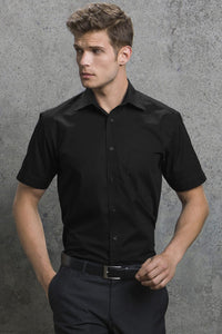 Russell Collection Mens Short Sleeve Easy Care Oxford Shirt (Black)
