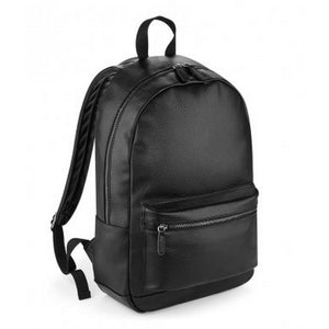 Bagbase Faux Leather Fashion Backpack (Black) (One Size)