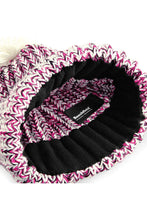 Load image into Gallery viewer, Unisex Twist-Knit Pom Pom Winter Beanie Hat - Fuchsia Twist