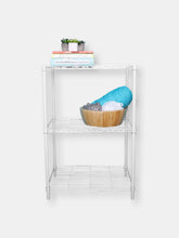 Load image into Gallery viewer, 3 Tier Steel Multi-Purpose Adjustable Wire Shelving Unit with 50 lb Weight Capacity Per Shelf, White