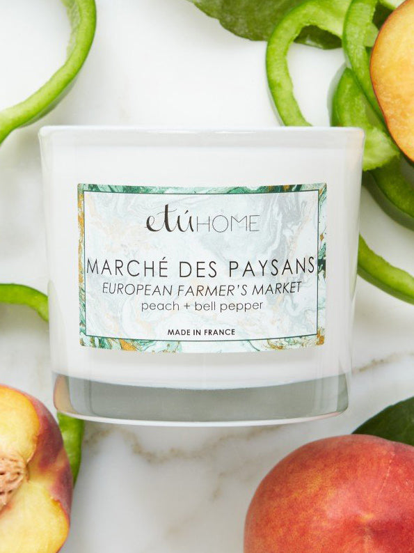 Farmers Market Peach and Bell Pepper Candle