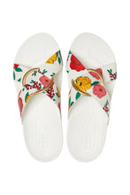Load image into Gallery viewer, Womens/Ladies Serena Floral Sliders - White