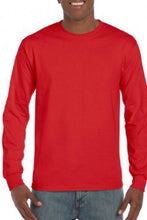 Load image into Gallery viewer, Gildan Mens Hammer Heavyweight Long Sleeve T-Shirt (Sport Scarlet Red)