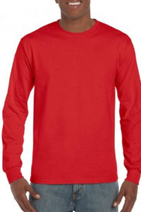 Gildan Mens Hammer Heavyweight Long Sleeve T-Shirt (Sport Scarlet Red)