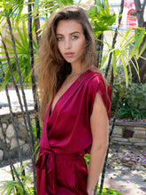 Load image into Gallery viewer, Syrah Jumpsuit in Wine Silk