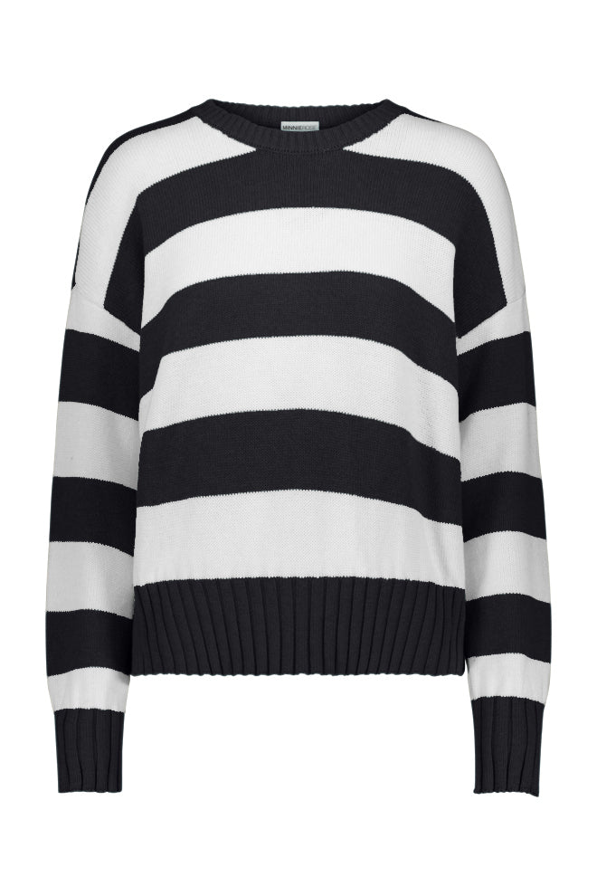 Cotton/Cashmere Rugby Stripe Crew Sweater
