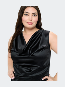 Topanga Satin Stretch Cowl Dress