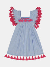 Load image into Gallery viewer, Serena Girl&#39;s Reversible Tassel Dress Stripe