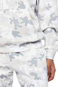 Chlo Relaxed Fit Hoodie in White Camo