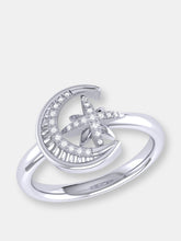 Load image into Gallery viewer, Moon-Cradled Star Diamond Ring in Sterling Silver