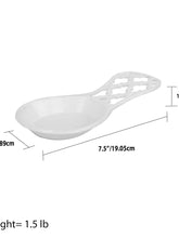 Load image into Gallery viewer, Lattice Collection Cast Iron Spoon Rest, White